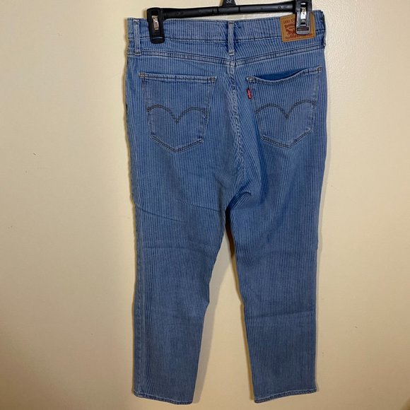 Levi's Pinstripe High Rise Straight Jeans - Picture 6 of 6